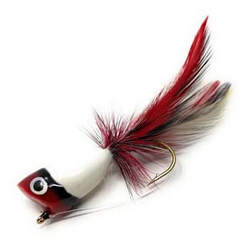Red Black White Bass Popper