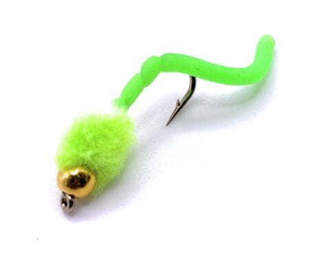 BH Egg Suckling Squiggly Worm - Fl Green