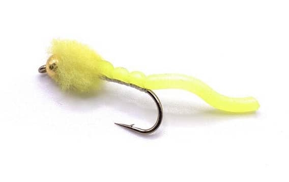 BH Egg Suckling Squiggly Worm - Fl Yellow